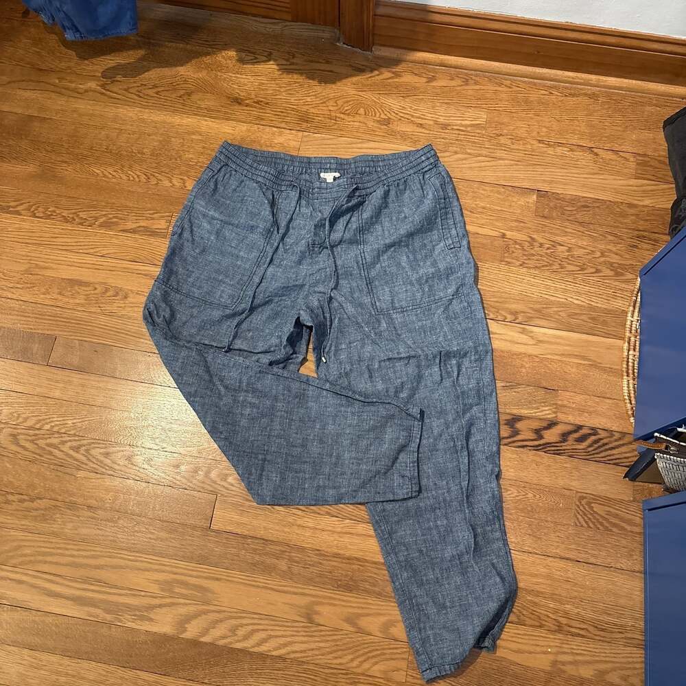 Garment Dyed Organic Linen Tapered Pant
